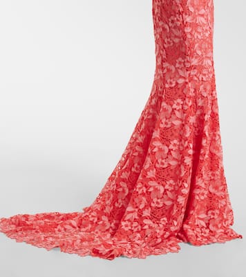 Vestido de fiesta con apliques florales | Monique Lhuillier