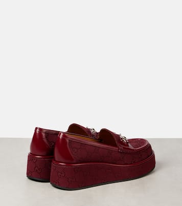 Horsebit GG Canvas platform loafers | Gucci