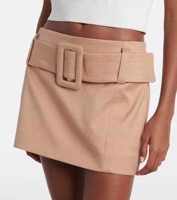 Minifalda de sarga de algodón con cinturón | Patou