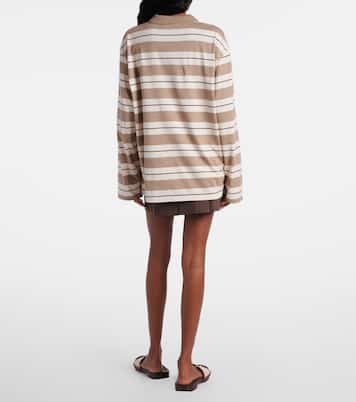 Polo de jersey de algodón a rayas | Miu Miu
