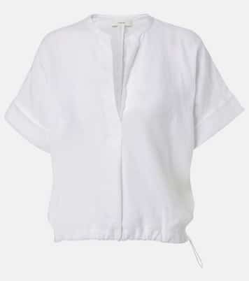 Gathered linen blouse | Vince