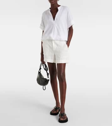 Gathered linen blouse | Vince