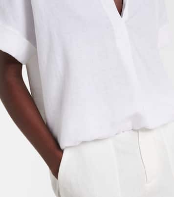 Gathered linen blouse | Vince
