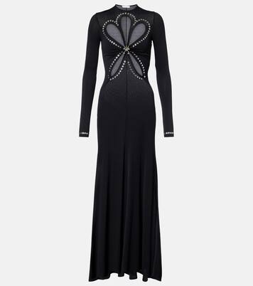Vestido largo de jersey adornado con aberturas | Rabanne