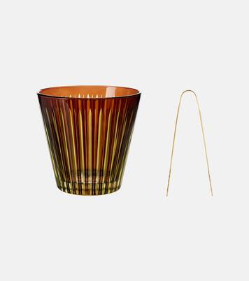 Prism ice bucket and tongs set | L'Objet