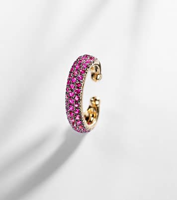 Jumbo 18kt gold ear cuff with rubies | Shay Jewelry