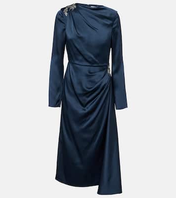 Crystal-embellished satin cady cocktail dress | Erdem