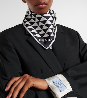 Printed silk twill scarf | Prada