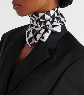 Printed silk twill scarf | Prada