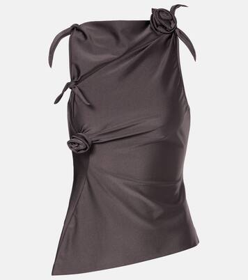 Top asymétrique en satin à fleurs | Coperni