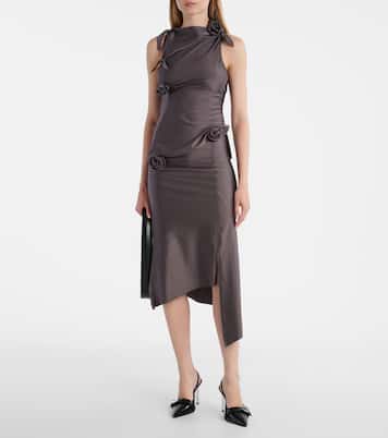 Top asymétrique en satin à fleurs | Coperni