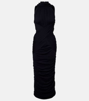 Ruched wool jersey midi dress | Balmain