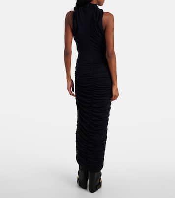 Ruched wool jersey midi dress | Balmain