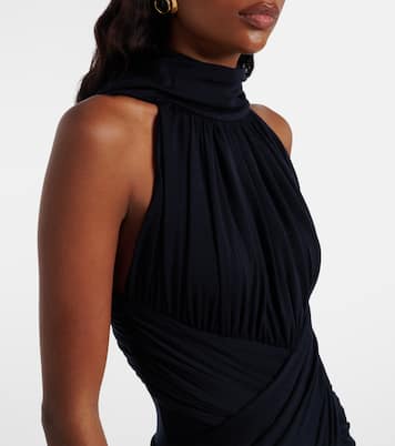 Ruched wool jersey midi dress | Balmain