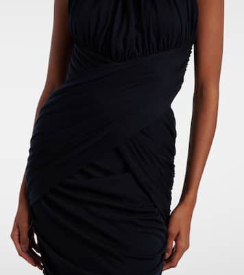 Ruched wool jersey midi dress | Balmain