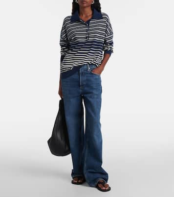 Harlow striped oversized polo sweater | Faithfull