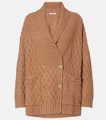 كارديغان من فرو الجمل بحبكة الوافل Mirca  | Max Mara