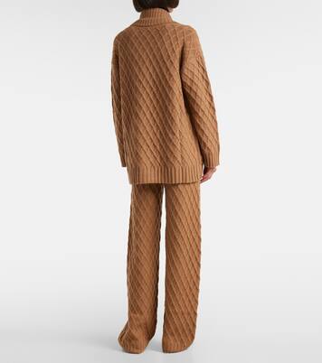 كارديغان من فرو الجمل بحبكة الوافل Mirca  | Max Mara