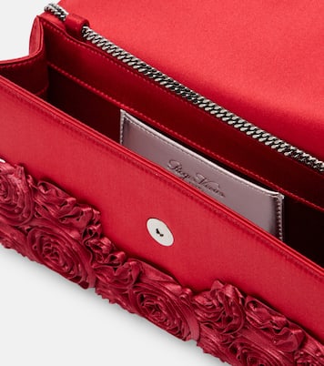 Envelope embellished satin clutch | Roger Vivier