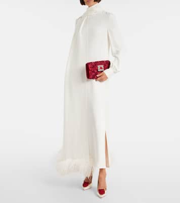 Envelope embellished satin clutch | Roger Vivier