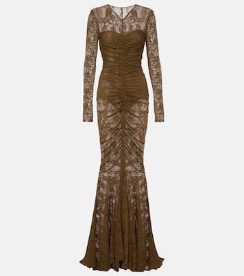 Vestido de fiesta de encaje fruncido | Norma Kamali