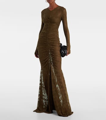 Vestido de fiesta de encaje fruncido | Norma Kamali