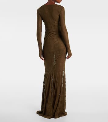Vestido de fiesta de encaje fruncido | Norma Kamali