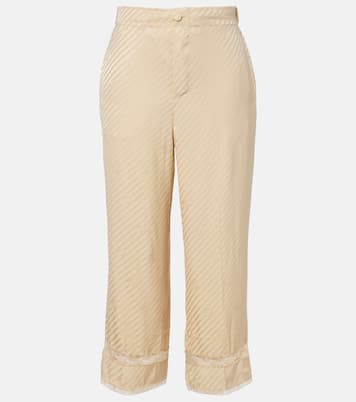 GG silk jacquard cropped wide-leg pants | Gucci