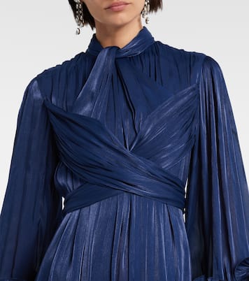 Draped ruffled gown | Costarellos