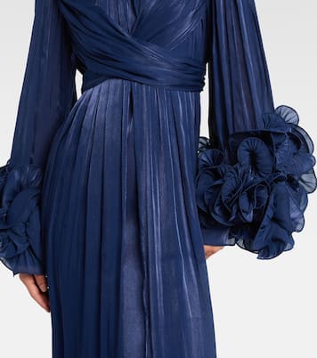 Draped ruffled gown | Costarellos