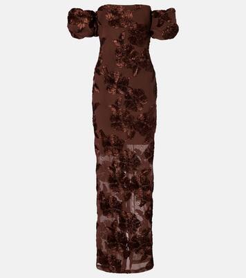 Tasha embroidered off-shoulder maxi dress | Rotate