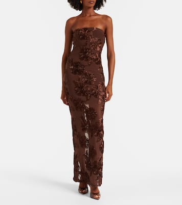 Tasha embroidered off-shoulder maxi dress | Rotate