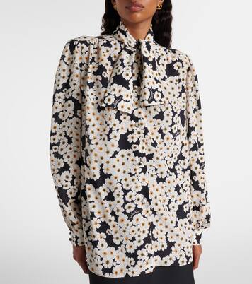 Camisa de satén de seda floral | Valentino
