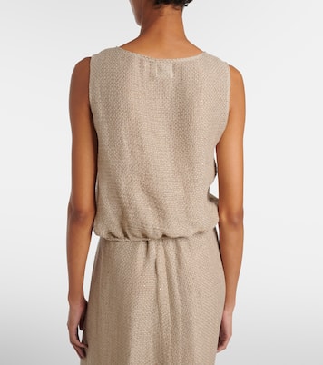 Stella sequined linen-blend top | Leset