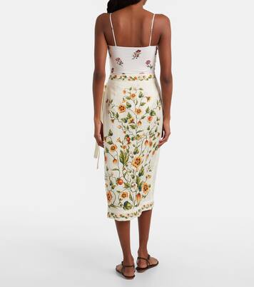 Luna floral linen beach cover-up | Agua by Agua Bendita