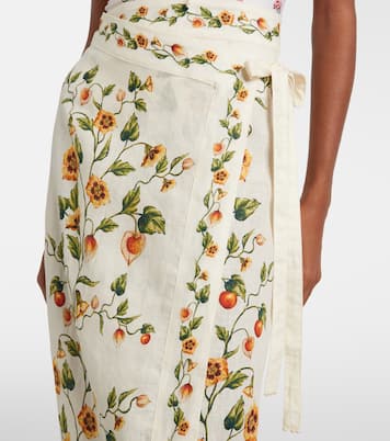 Luna floral linen beach cover-up | Agua by Agua Bendita