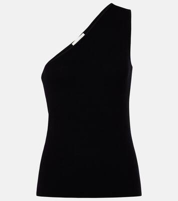 One-shoulder cotton and cashmere top | Lisa Yang