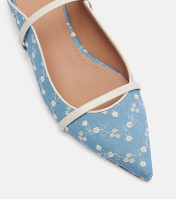 Maureen leather-trimmed denim mules | Malone Souliers