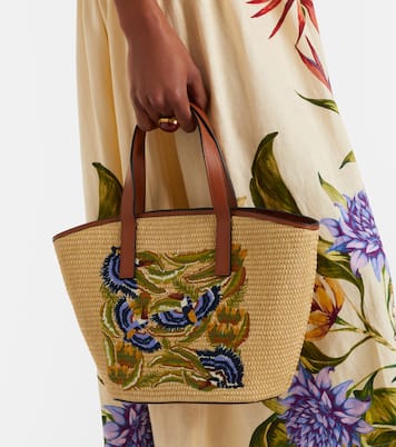 Tote Bag Basket Small mit Leder | Farm Rio