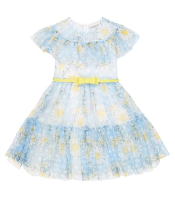 Floral tulle belted dress | Monnalisa