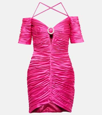 Verziertes Minikleid aus Satin | Rasario