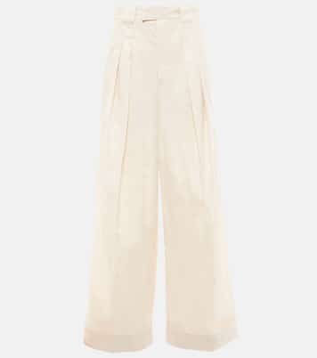 Pantalones anchos de popelín de algodón | Lemaire