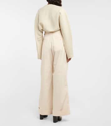 Pantalones anchos de popelín de algodón | Lemaire