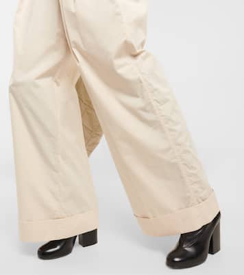 Pantalones anchos de popelín de algodón | Lemaire