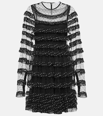 Miniabito in georgette e tulle point d'esprit | REDValentino