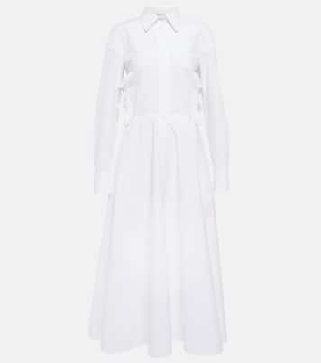 Bow-embellished cotton shirt dress | Valentino