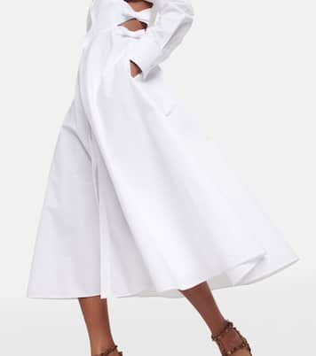 Bow-embellished cotton shirt dress | Valentino