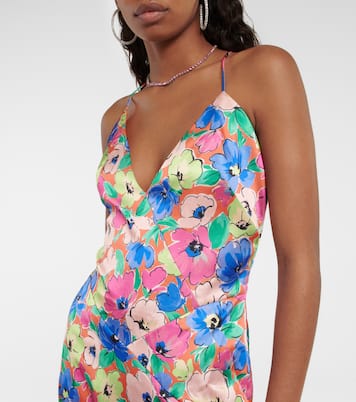 Vestido largo con cuello en pico | Rotate