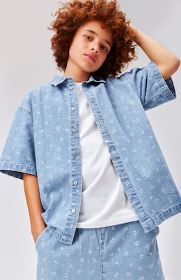 Camisa bowling en denim estampada | Molo