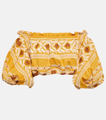 Crop top Cañaveral de algodón bordado | Johanna Ortiz